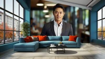 Successful businessman. Business concept. Portrait of handsome man Wall mural