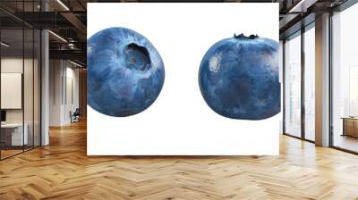 Two blueberries are shown side by side Wall mural