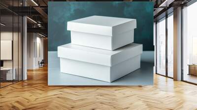 Two white boxes stacked on top of each other Wall mural