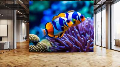 Very beautiful marine fish in their natural habitat. AI generated, human enhanced. Wall mural