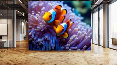 Very beautiful marine fish in their natural habitat. AI generated, human enhanced. Wall mural