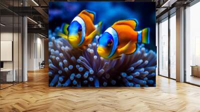 Very beautiful marine fish in their natural habitat. AI generated, human enhanced. Wall mural