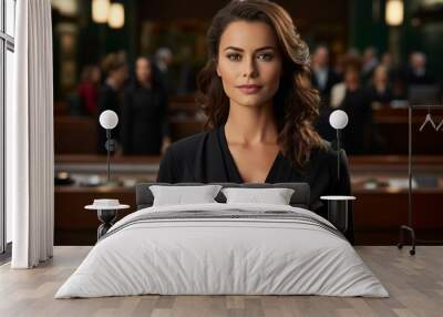 Woman judge in court. Portrait with selective focus and copy space Wall mural