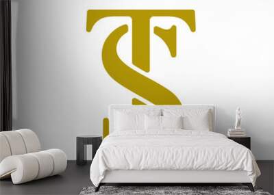 Initial ST logo design vector template Wall mural