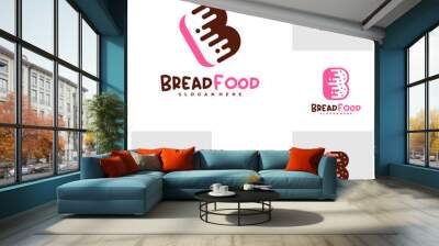 Set of Bread with B logo vector template, Creative Bread fast logo design concepts Wall mural