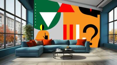 crisis of people abstract vector illustration , colorful horizontal background , design element Wall mural