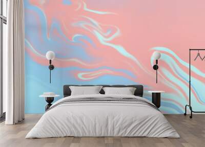 Pastel pink and blue abstract background with fluid shapes. Wall mural