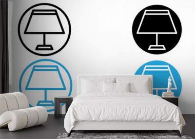 Home light icon black and white vector outline sign Wall mural