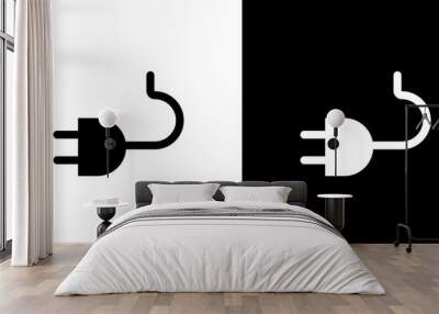 Plug icon Flat art illustration in outline Wall mural