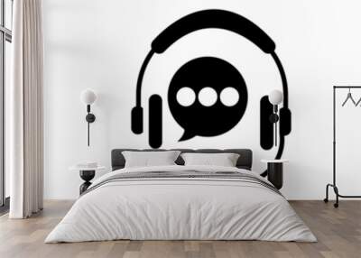 Support headset icon vector Wall mural