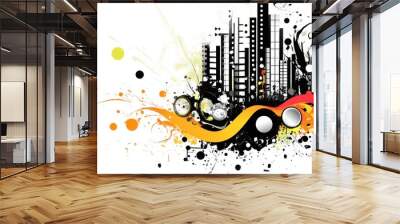 Abstract Vector Design with Sound Elements Wall mural