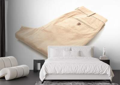 biege pant on white background Wall mural