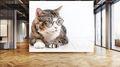 cute cat with glasses Wall mural