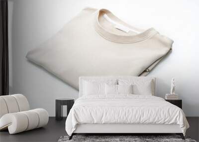 fold t-shirt on white background Wall mural