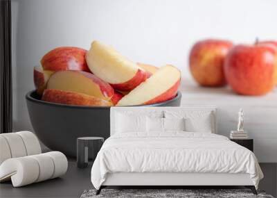 fresh red apples sliced bowl Wall mural