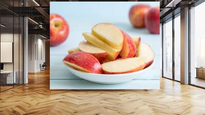 fresh red apples sliced bowl Wall mural