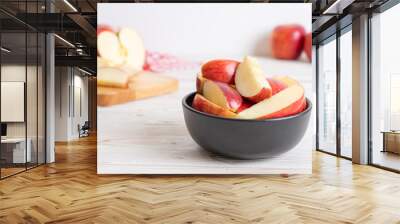 fresh red apples sliced bowl Wall mural