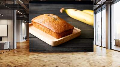 Homemade banana bread sliced Wall mural