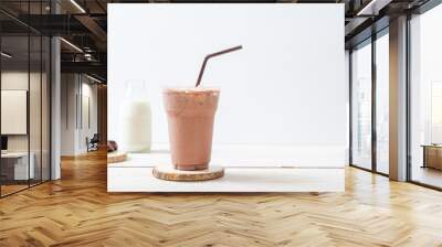 Iced chocolate milkshake drink Wall mural