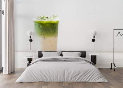 iced matcha latte green tea Wall mural