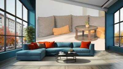 pillows on outdoor patio sofa Wall mural