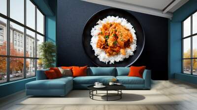 stir-fried pork with kimchi on topped rice Wall mural