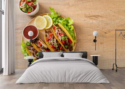 tacos with meat and vegetables Wall mural