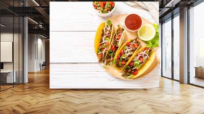 tacos with meat and vegetables Wall mural