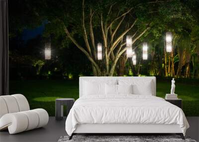 tree with lamp lighting Wall mural