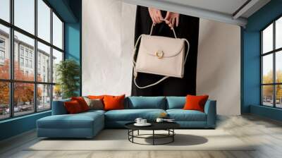 woman leather fashion bag Wall mural