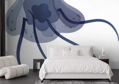 Jellyfish or Sea Jelly with Tentacles as Underwater Oceanic Mammal Species Wall mural