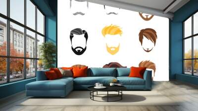 Male Hairstyle Constructor For Face Set Wall mural