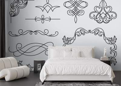 monograms menu design, calligraphic Wall mural