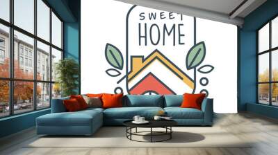 Sweet home logo design, eco friendly house concept, clean energy, building materials and technologies vector Illustration on a white background Wall mural