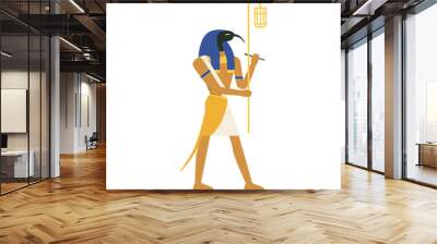 Thoth, God of Wisdom, Egyptian ancient culture vector Illustration Wall mural