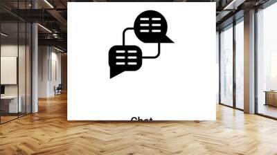 Chat icon vector isolated on white background, logo concept of Chat sign on transparent background, black filled symbol Wall mural