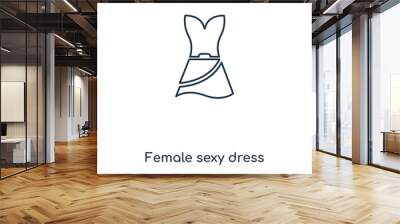 female sexy dress icon vector Wall mural