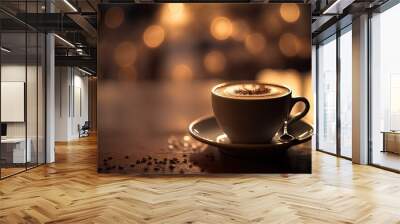 coffee beans isolated on a table bokeh,, generative artificial intelligence, generative artificial intelligence  Wall mural