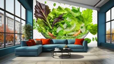 fresh green salad , generative artificial intelligence Wall mural