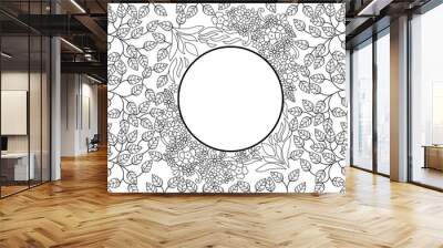 flower pattern coloring vector for adults Wall mural