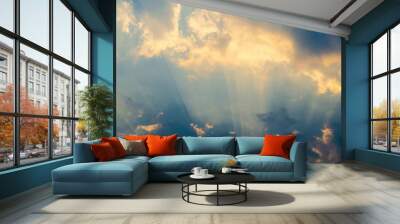 Colorful and dramatic sunset sky scene. Wall mural