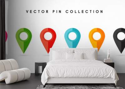 Location pin. Map pin flat icon vector design. Wall mural