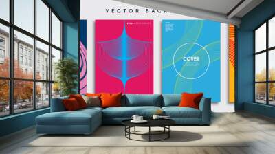 Minimal Vector cover designs. Future Poster template. Wall mural