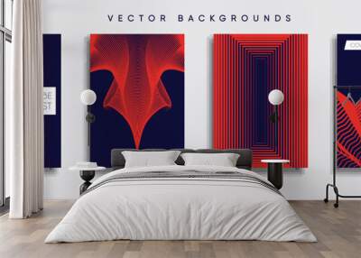 Vector cover designs. Future Poster template. Smartphone modern background set. Wall mural