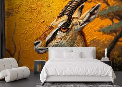 a close up of a gazelle standing in the sun and trees 2d91800b-59db-45ef-a004-a5a8b17a490b 2 Wall mural