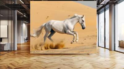 a white horse running in the desert stock photo in th c308d6f6-61b9-4289-9e6c-615b5d3f2b84 1 Wall mural