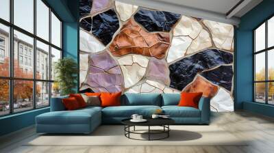 an abstract tile wall background with tan black and b Wall mural