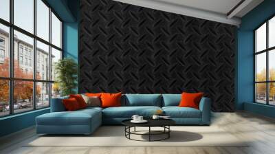 Black diamond plate texture and background seamless Wall mural