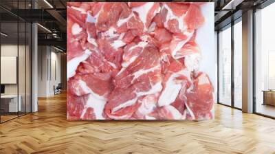 Close - up Raw fresh pork slice prepare for cooking Wall mural