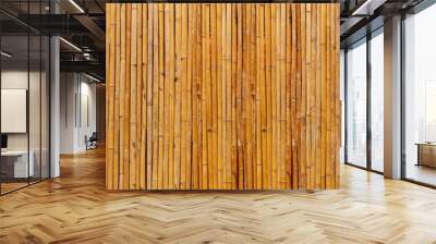 Panorama of Brown old Bamboo fence texture and background seamless Wall mural